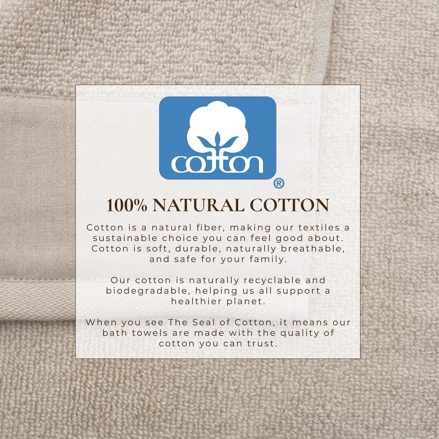 Priya Collection Six Piece Cotton Towel Set With Linen Like Border Zero Twist Combed Cotton