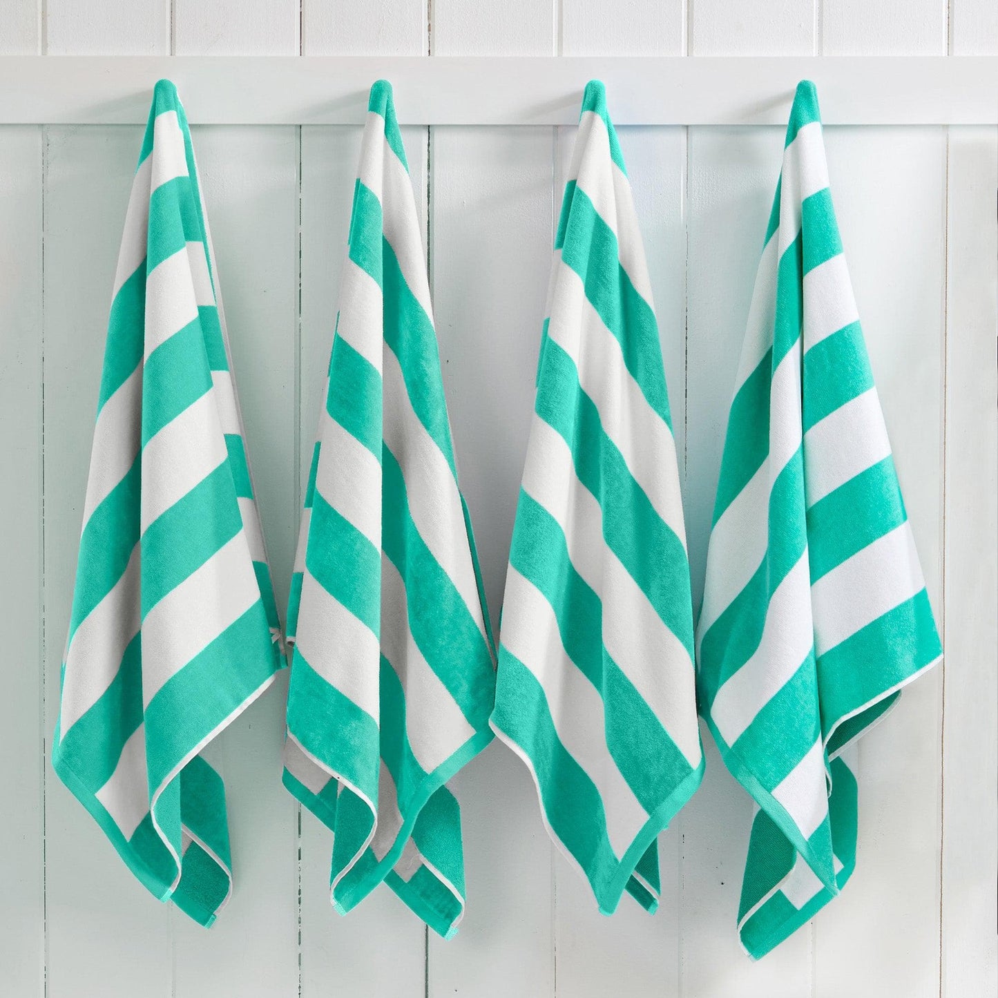 Oversized Cotton Velour Cabana Stripe Beach Towel Novia Collection Ultra Soft for Beach Poolside Camping