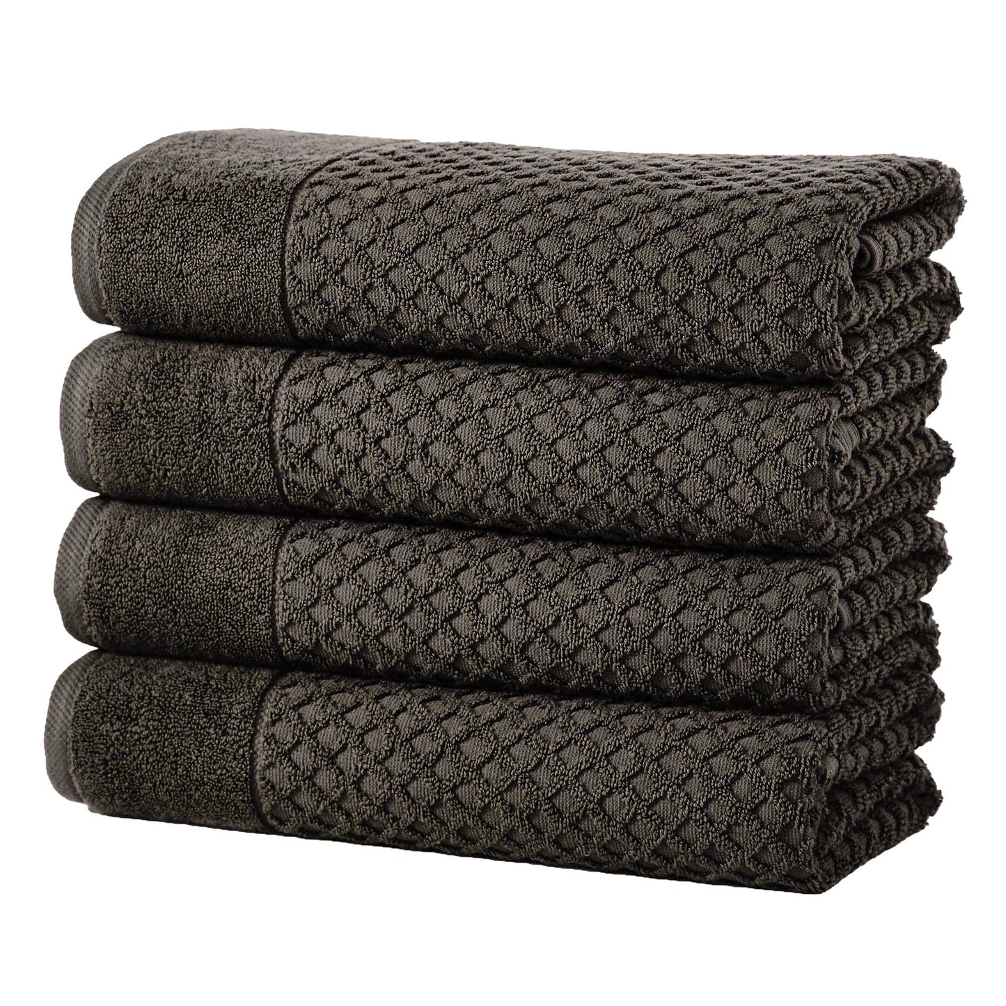 Cotton Diamond Waffle Weave Bath Towel Set Grayson Collection Low Twist Two Ply Towels For Everyday Luxury