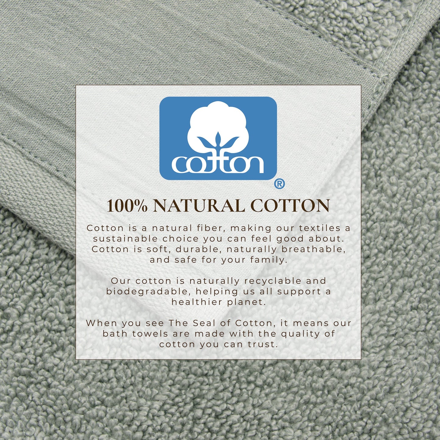 Priya Collection Six Piece Cotton Towel Set With Linen Like Border Zero Twist Combed Cotton