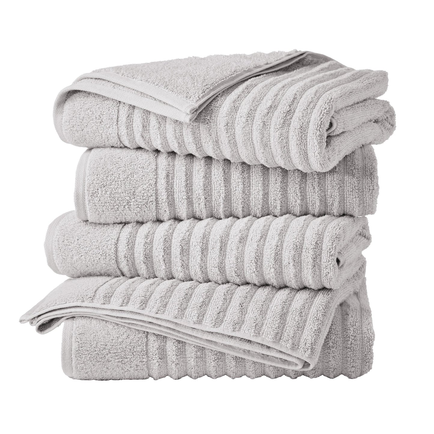 Karina Collection Luxury Cotton Bath Towels With Combed Cotton And Modern Ribbed Texture