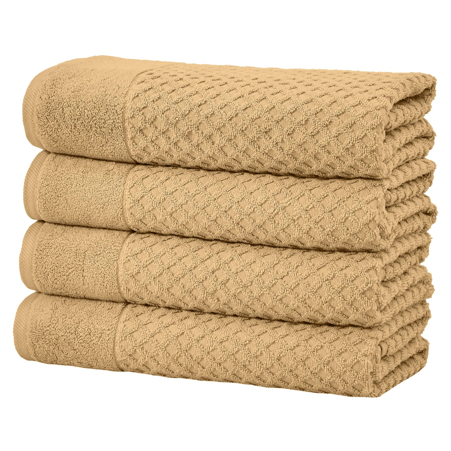Cotton Diamond Waffle Weave Bath Towel Set Grayson Collection Low Twist Two Ply Towels For Everyday Luxury