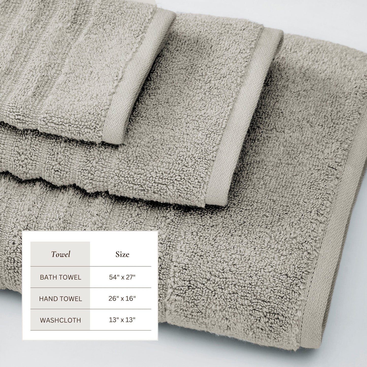Karina Collection Luxury Cotton Bath Towels With Combed Cotton And Modern Ribbed Texture