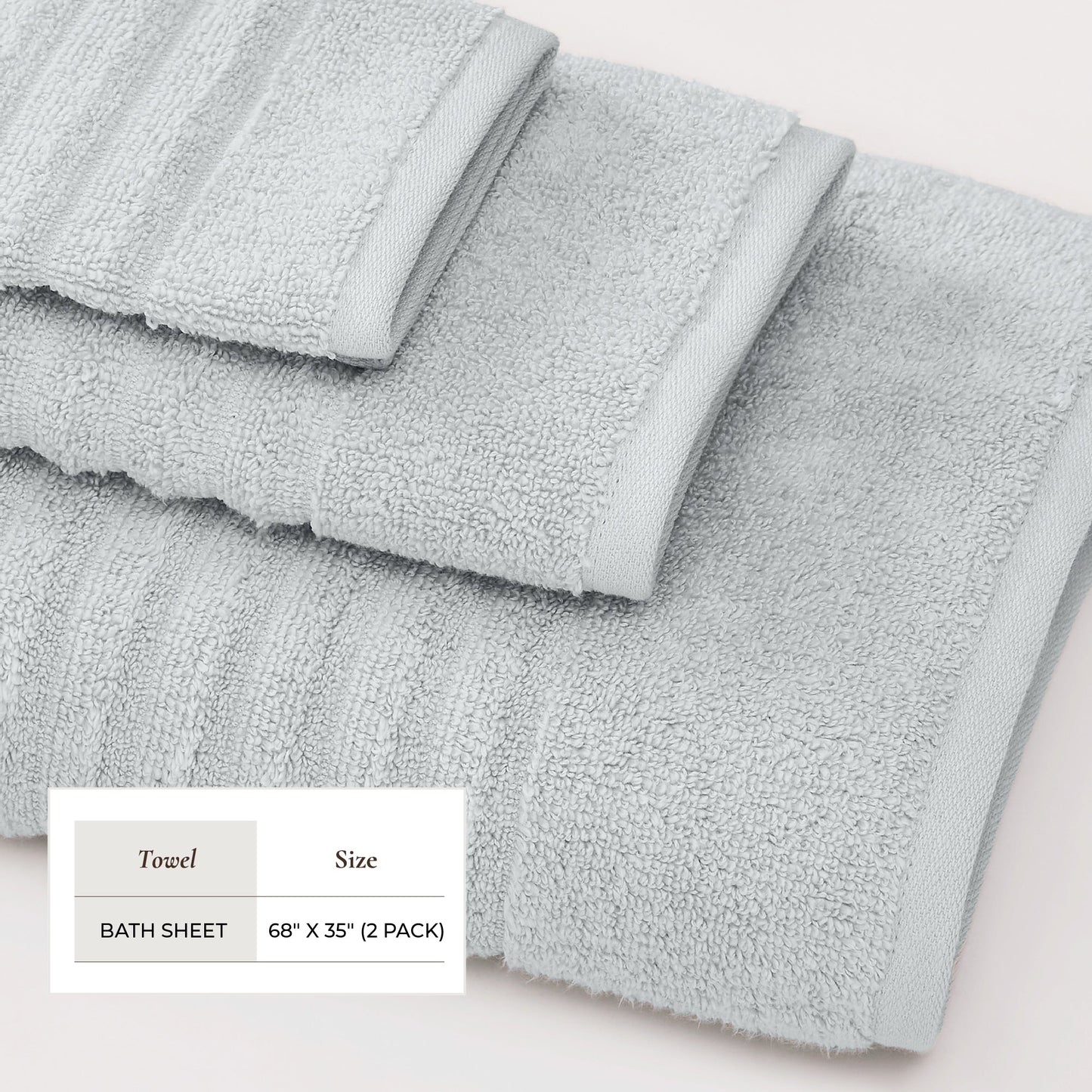 Karina Collection Luxury Cotton Bath Towels With Combed Cotton And Modern Ribbed Texture