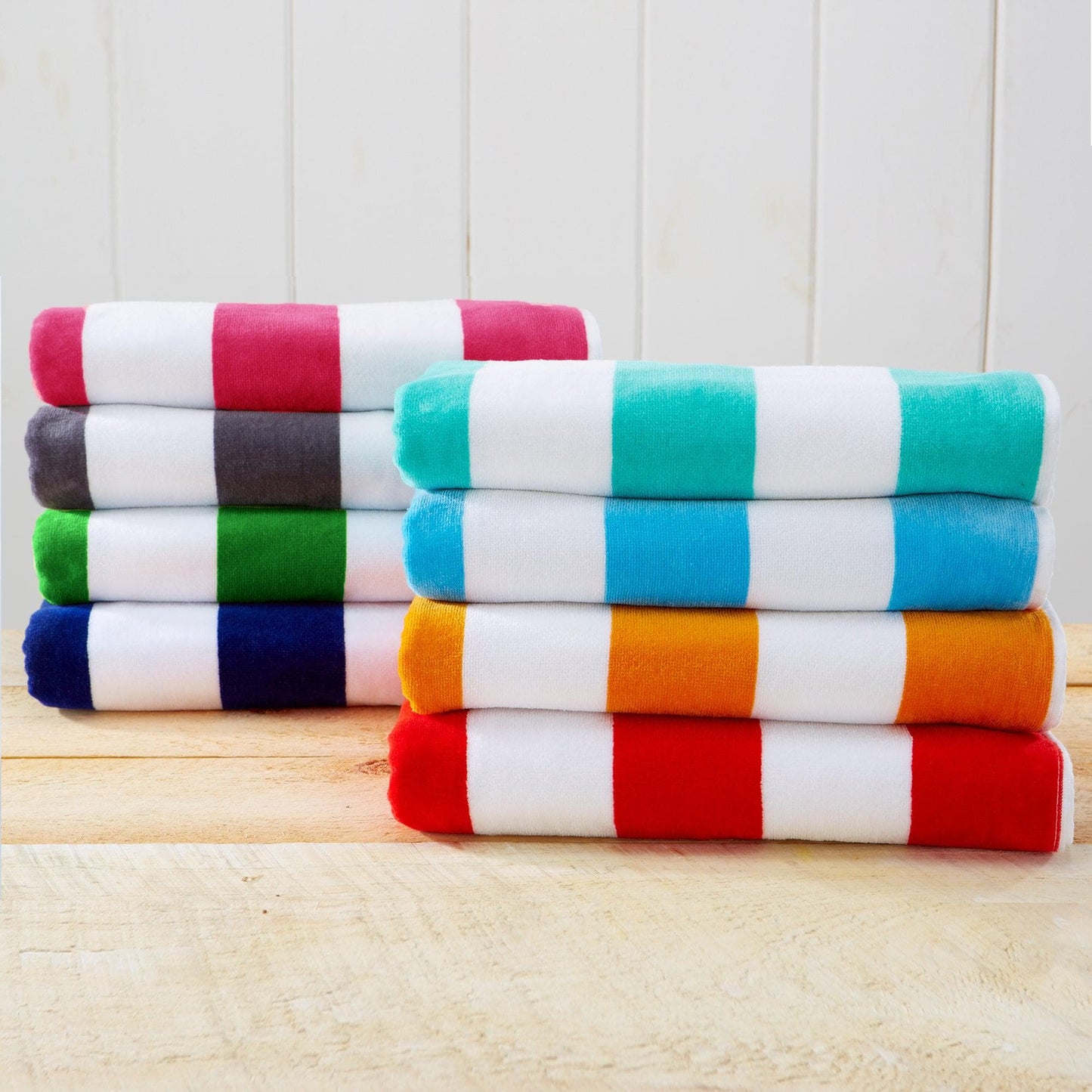 Oversized Cotton Velour Cabana Stripe Beach Towel Novia Collection Ultra Soft for Beach Poolside Camping