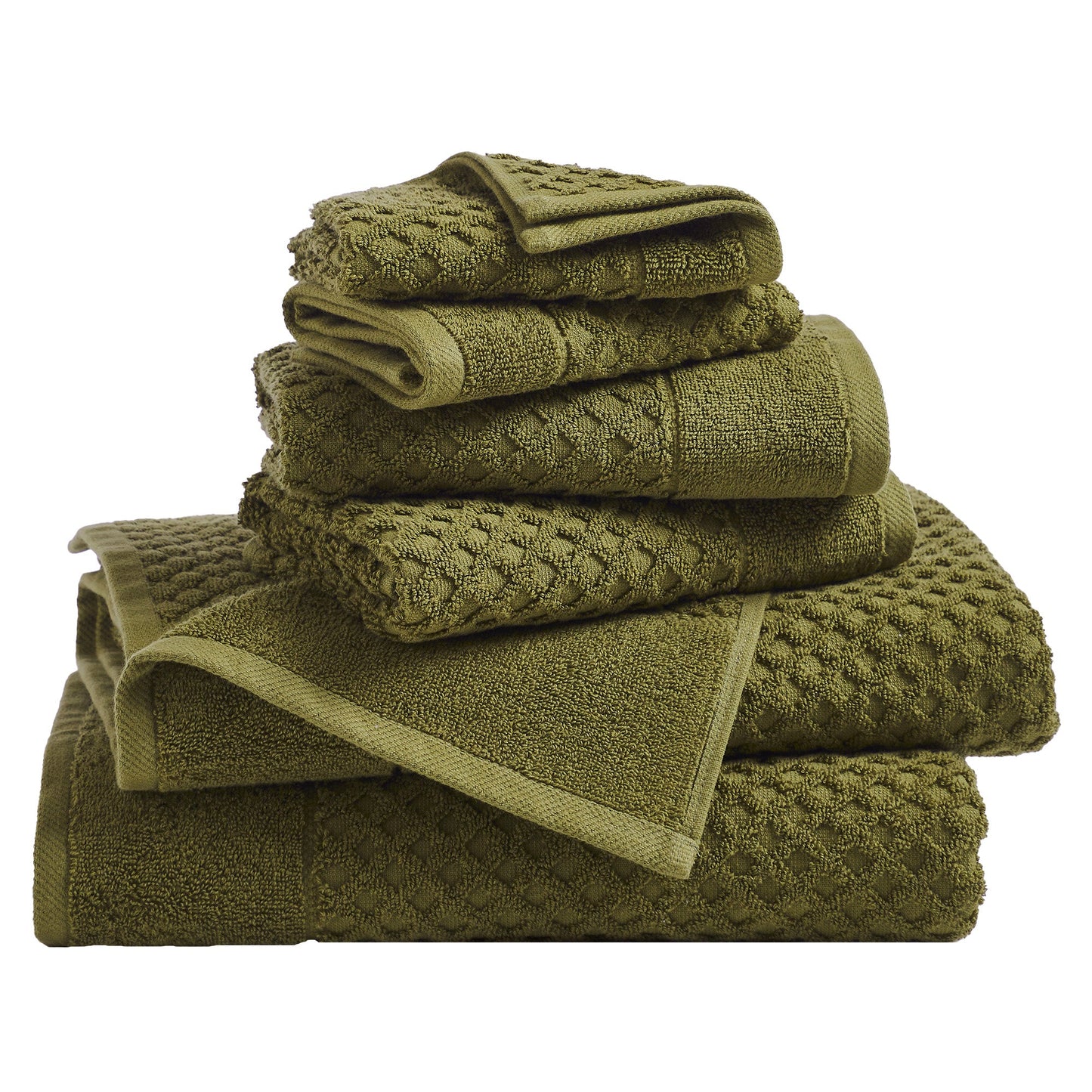 Cotton Diamond Waffle Weave Bath Towel Set Grayson Collection Low Twist Two Ply Towels For Everyday Luxury