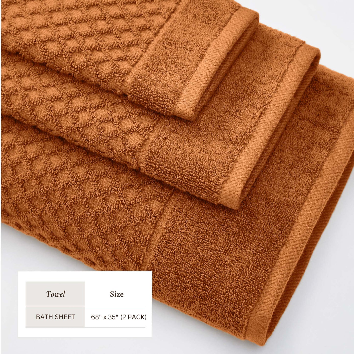 Cotton Diamond Waffle Weave Bath Towel Set Grayson Collection Low Twist Two Ply Towels For Everyday Luxury