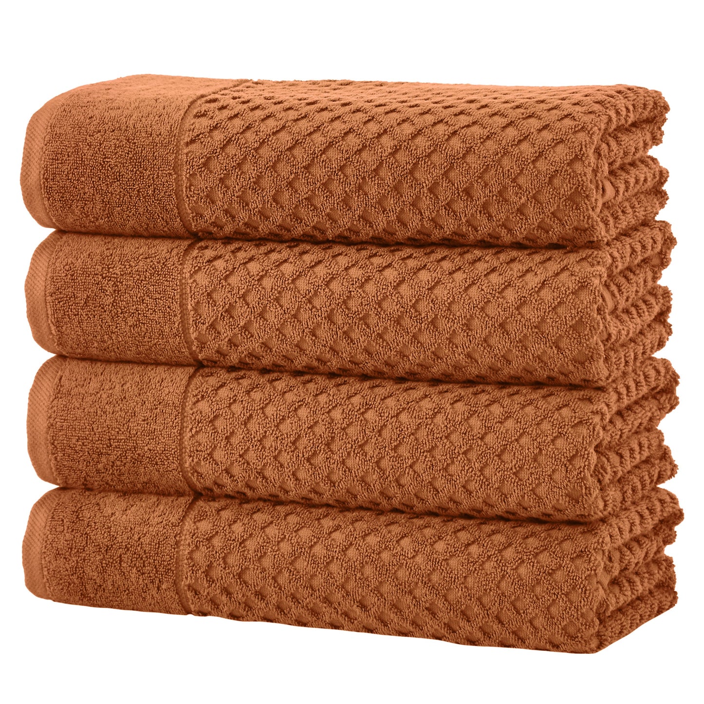 Cotton Diamond Waffle Weave Bath Towel Set Grayson Collection Low Twist Two Ply Towels For Everyday Luxury