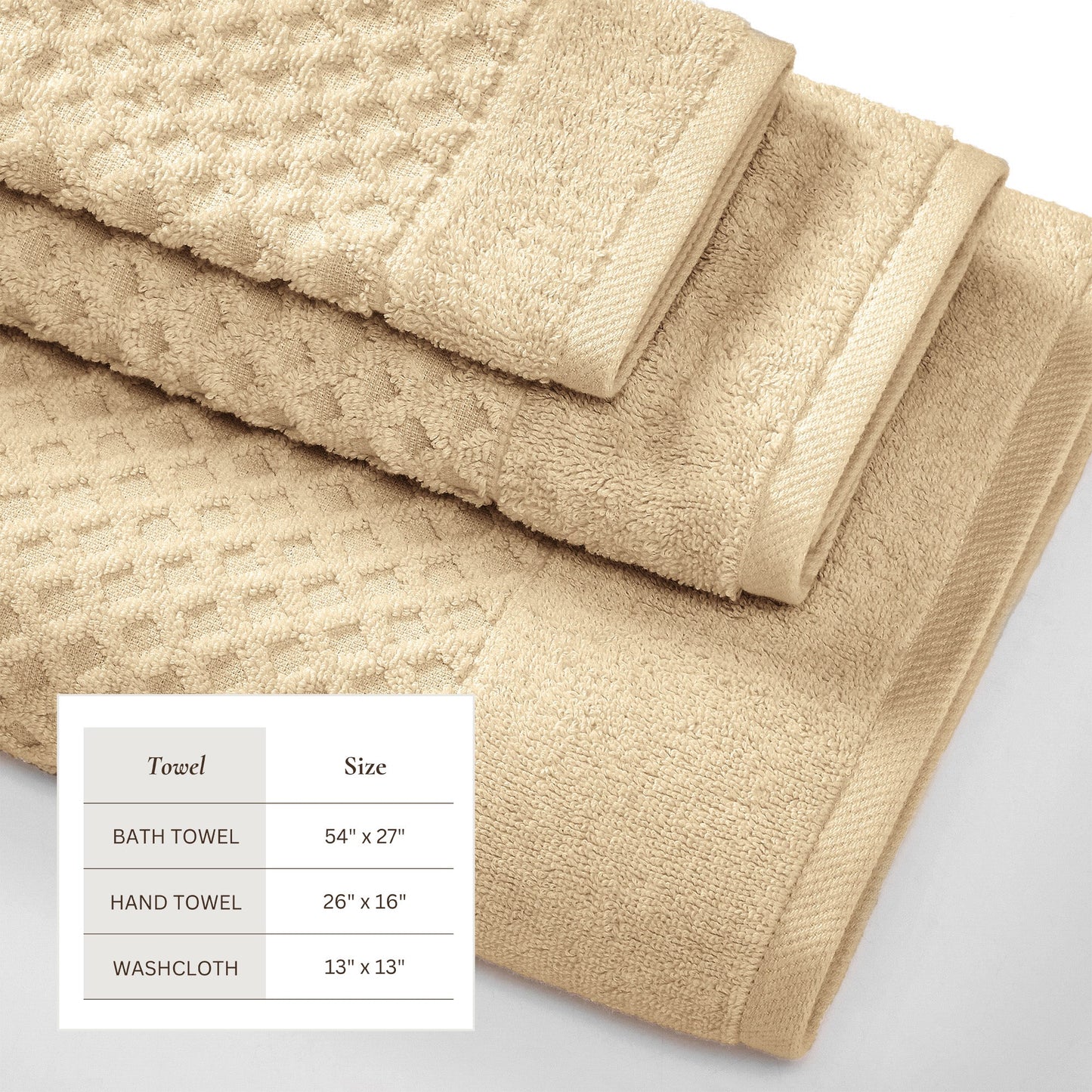 Cotton Diamond Waffle Weave Bath Towel Set Grayson Collection Low Twist Two Ply Towels For Everyday Luxury
