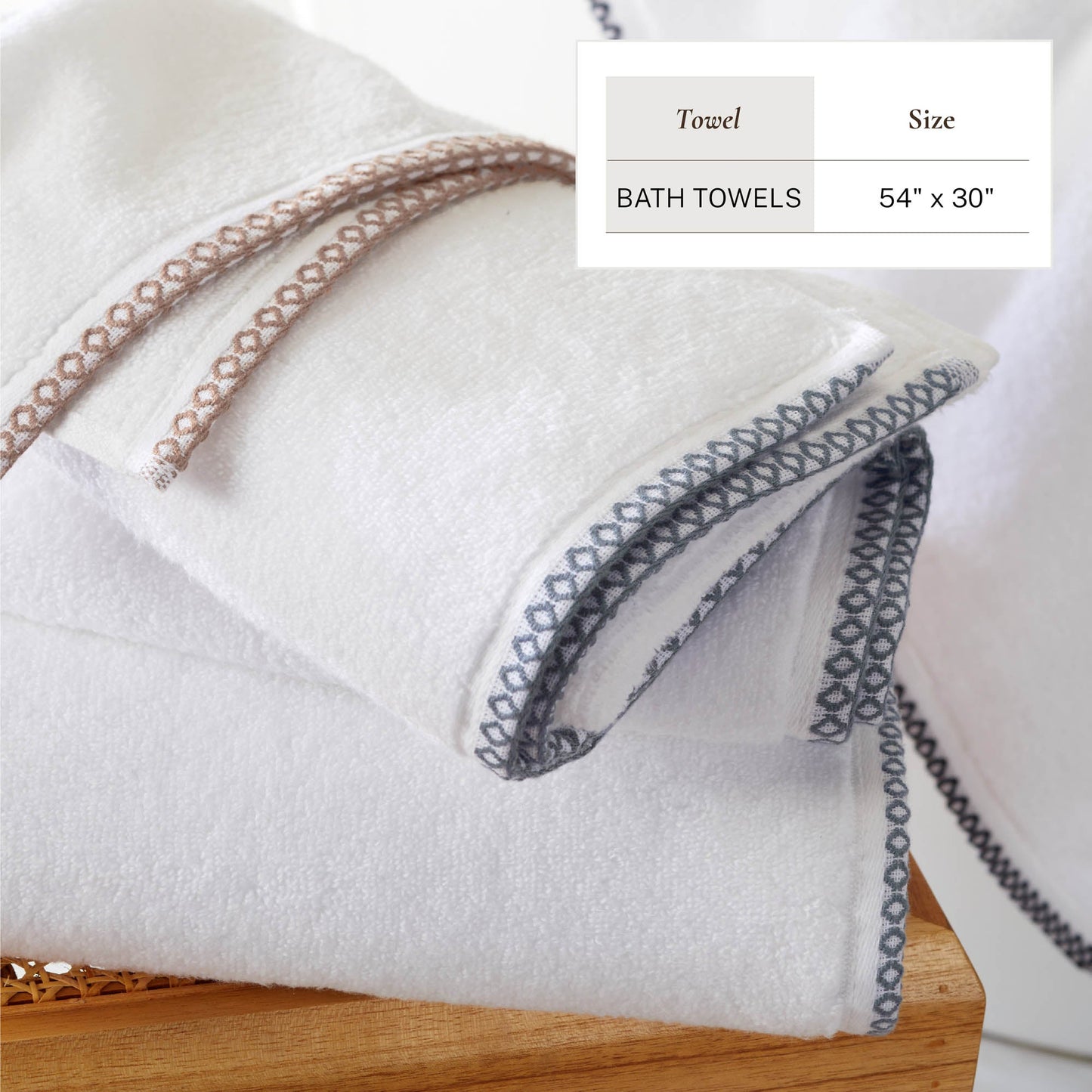 Cotton Border Stitched 6 Piece Towel Set Valery Collection Zero Twist Combed Cotton