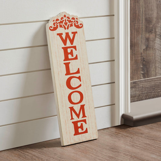 Fall Welcome Wooden Porch Sign – Vertical Autumn Entryway & Front Door Decor AllyBay