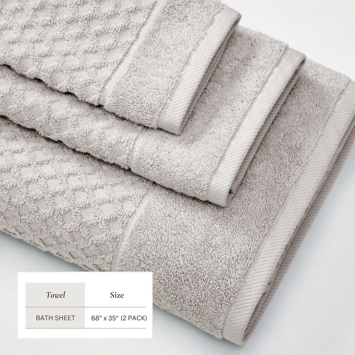 Cotton Diamond Waffle Weave Bath Towel Set Grayson Collection Low Twist Two Ply Towels For Everyday Luxury