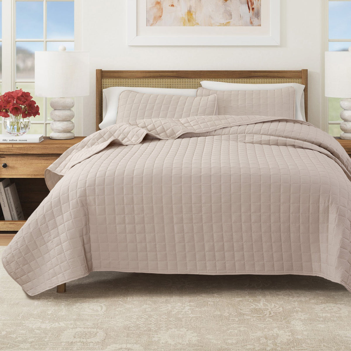 Box-Stitched Seersucker Quilt Set - Seersucker Collection Great Bay Home