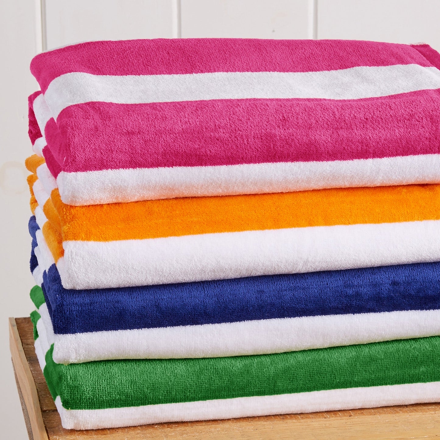 Oversized Cotton Velour Cabana Stripe Beach Towel Novia Collection Ultra Soft for Beach Poolside Camping