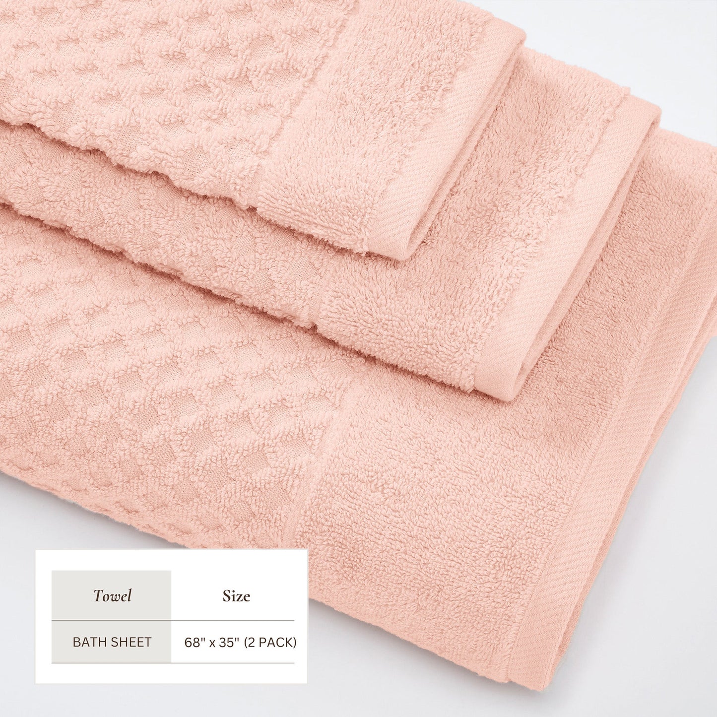 Cotton Diamond Waffle Weave Bath Towel Set Grayson Collection Low Twist Two Ply Towels For Everyday Luxury