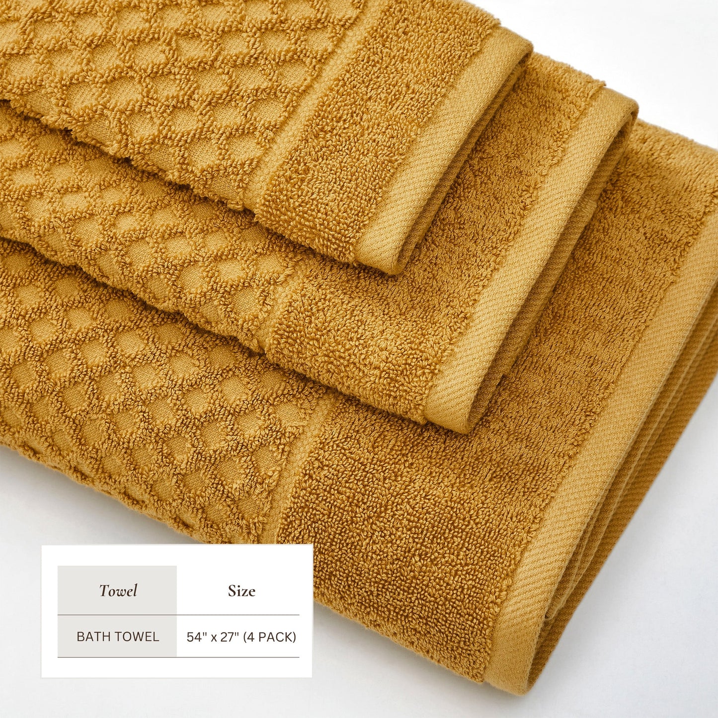 Cotton Diamond Waffle Weave Bath Towel Set Grayson Collection Low Twist Two Ply Towels For Everyday Luxury