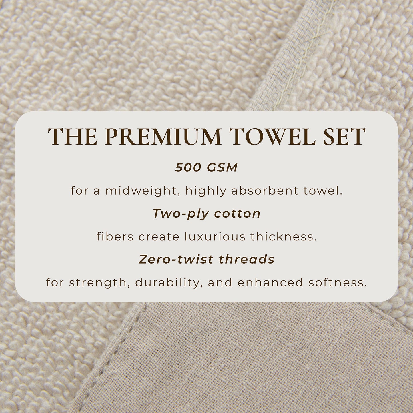Priya Collection Six Piece Cotton Towel Set With Linen Like Border Zero Twist Combed Cotton