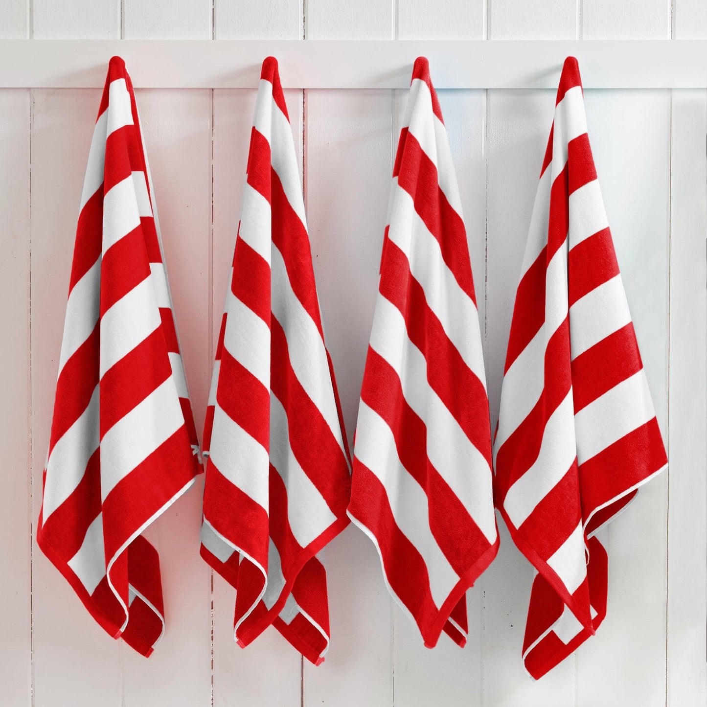 Oversized Cotton Velour Cabana Stripe Beach Towel Novia Collection Ultra Soft for Beach Poolside Camping