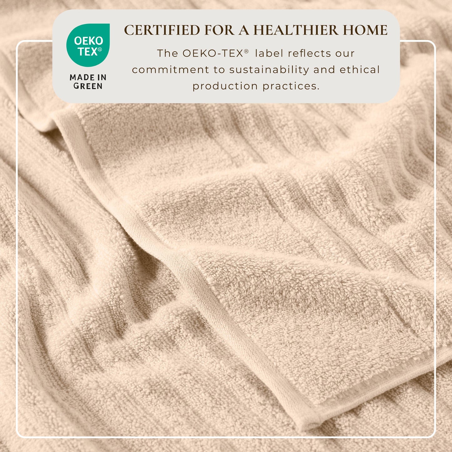 Karina Collection Luxury Cotton Bath Towels With Combed Cotton And Modern Ribbed Texture