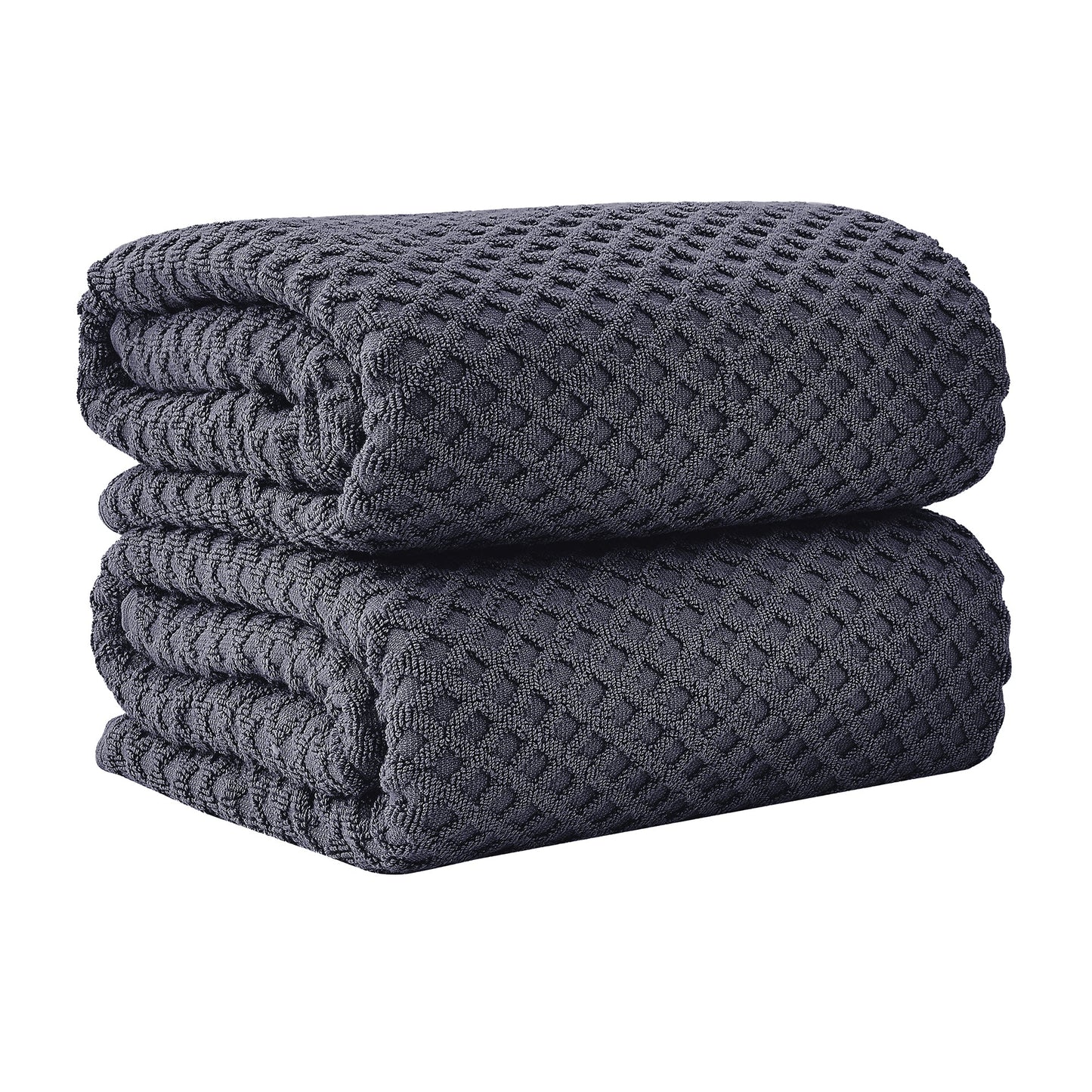 Cotton Diamond Waffle Weave Bath Towel Set Grayson Collection Low Twist Two Ply Towels For Everyday Luxury