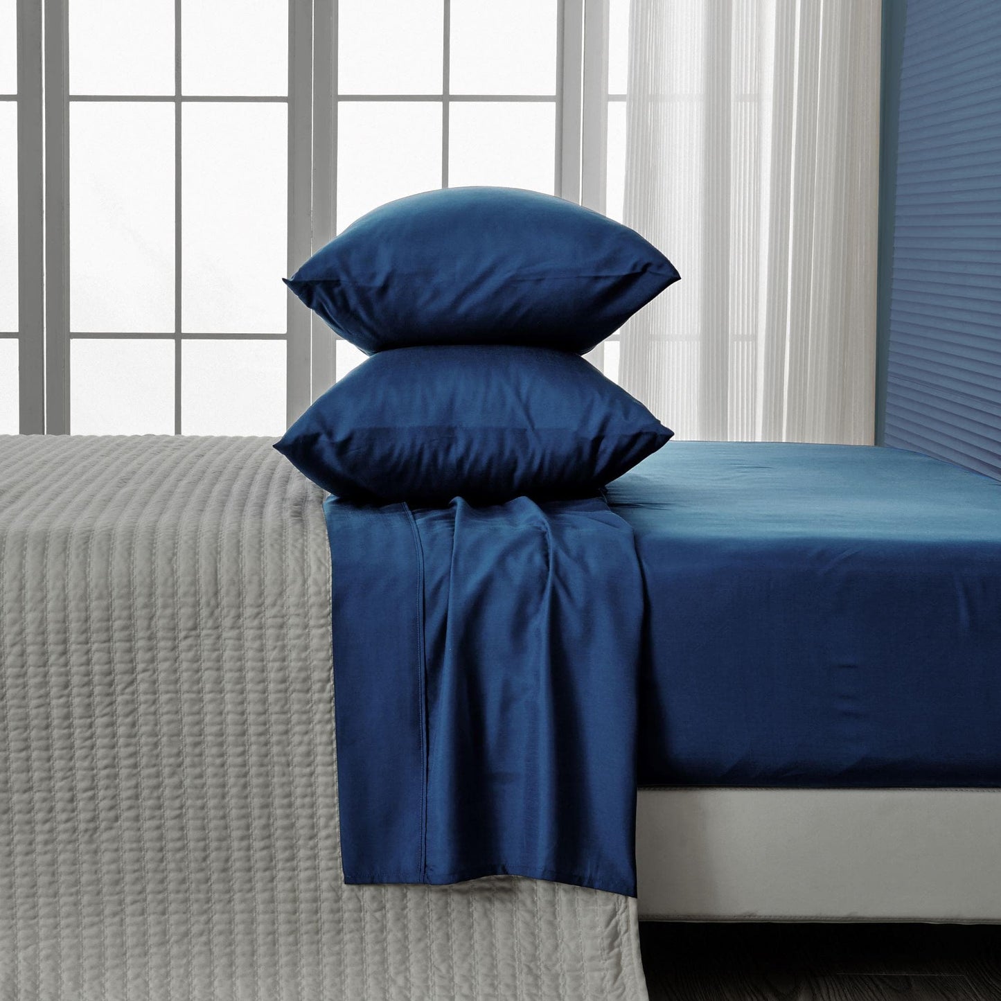 Jordyn Collection 4 Piece Rayon Derived From Bamboo Sheet Set Lightweight Breathable Wrinkle Resistant Easy Care
