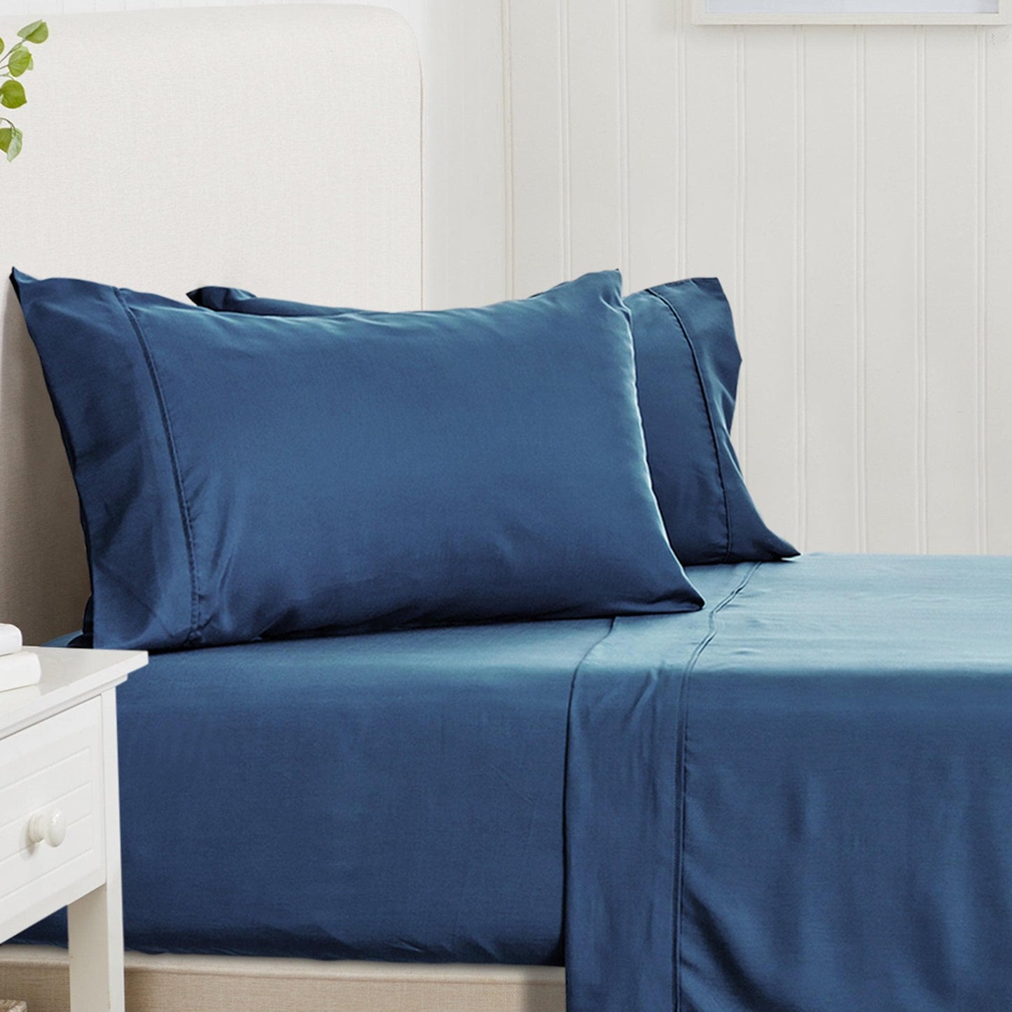 Jordyn Collection 4 Piece Rayon Derived From Bamboo Sheet Set Lightweight Breathable Wrinkle Resistant Easy Care
