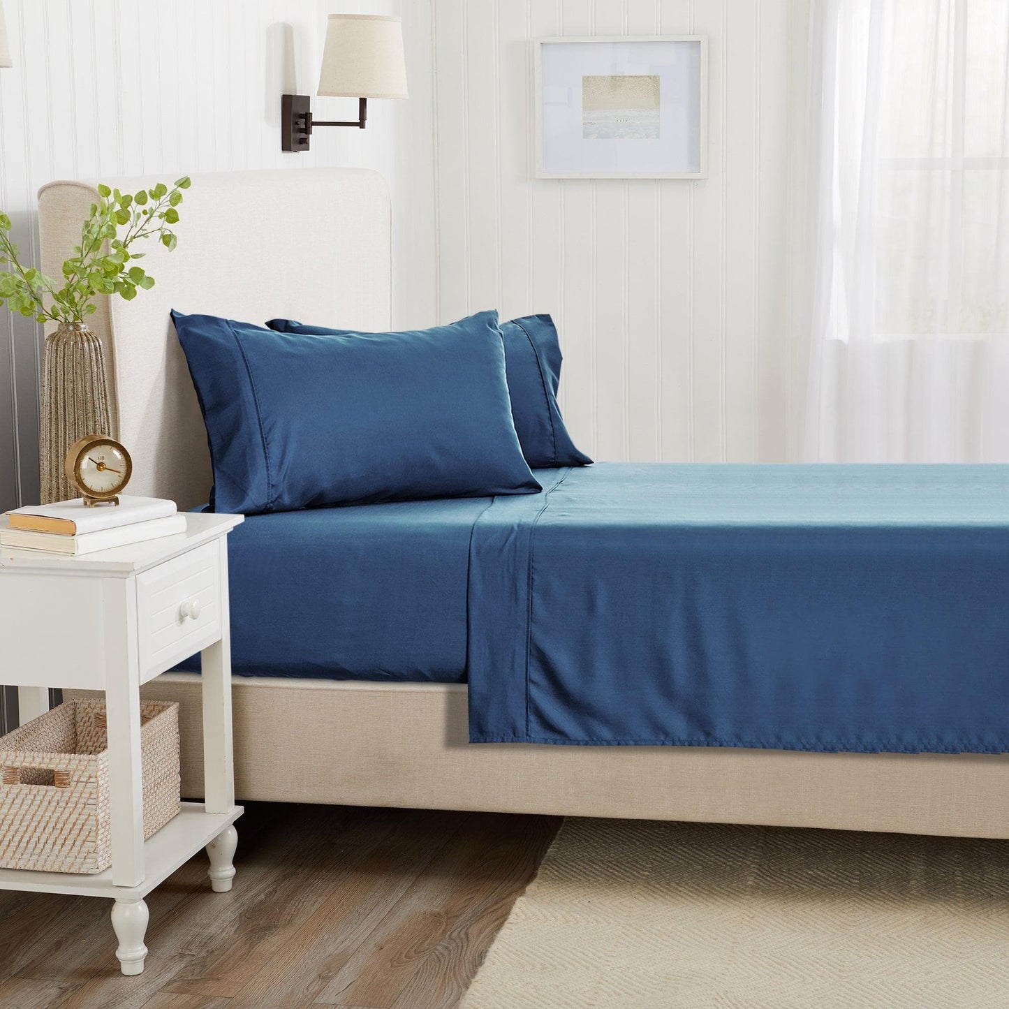 Jordyn Collection 4 Piece Rayon Derived From Bamboo Sheet Set Lightweight Breathable Wrinkle Resistant Easy Care