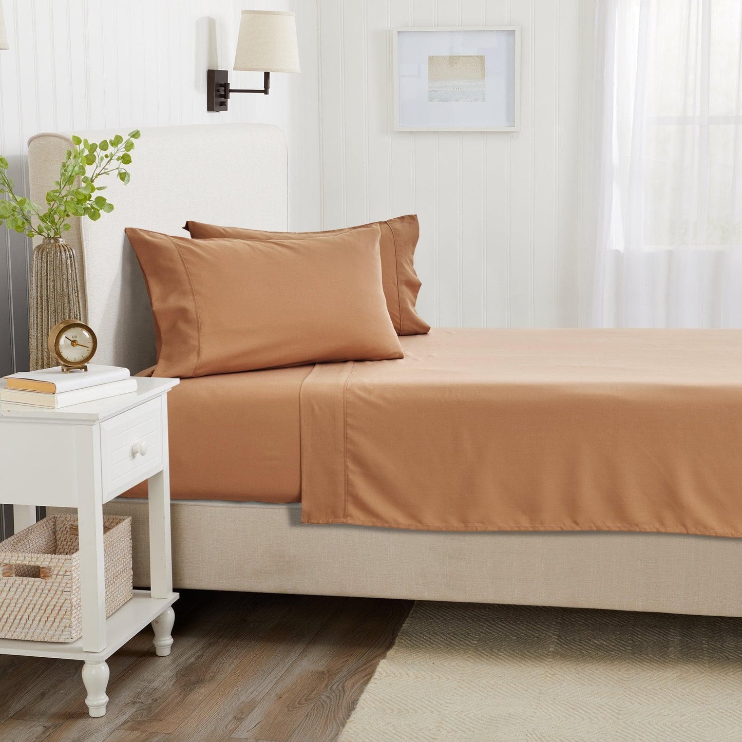 Jordyn Collection 4 Piece Rayon Derived From Bamboo Sheet Set Lightweight Breathable Wrinkle Resistant Easy Care