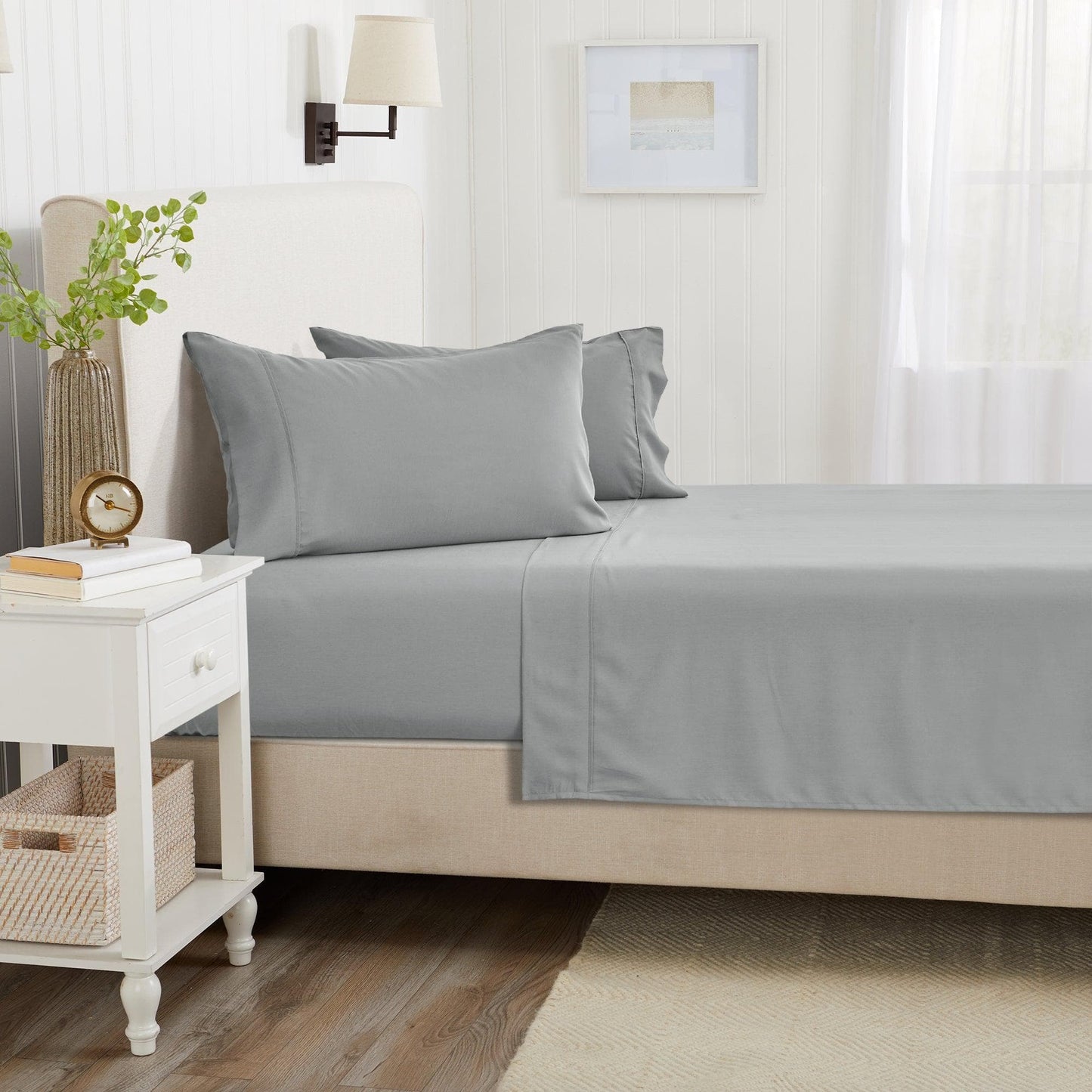 Jordyn Collection 4 Piece Rayon Derived From Bamboo Sheet Set Lightweight Breathable Wrinkle Resistant Easy Care