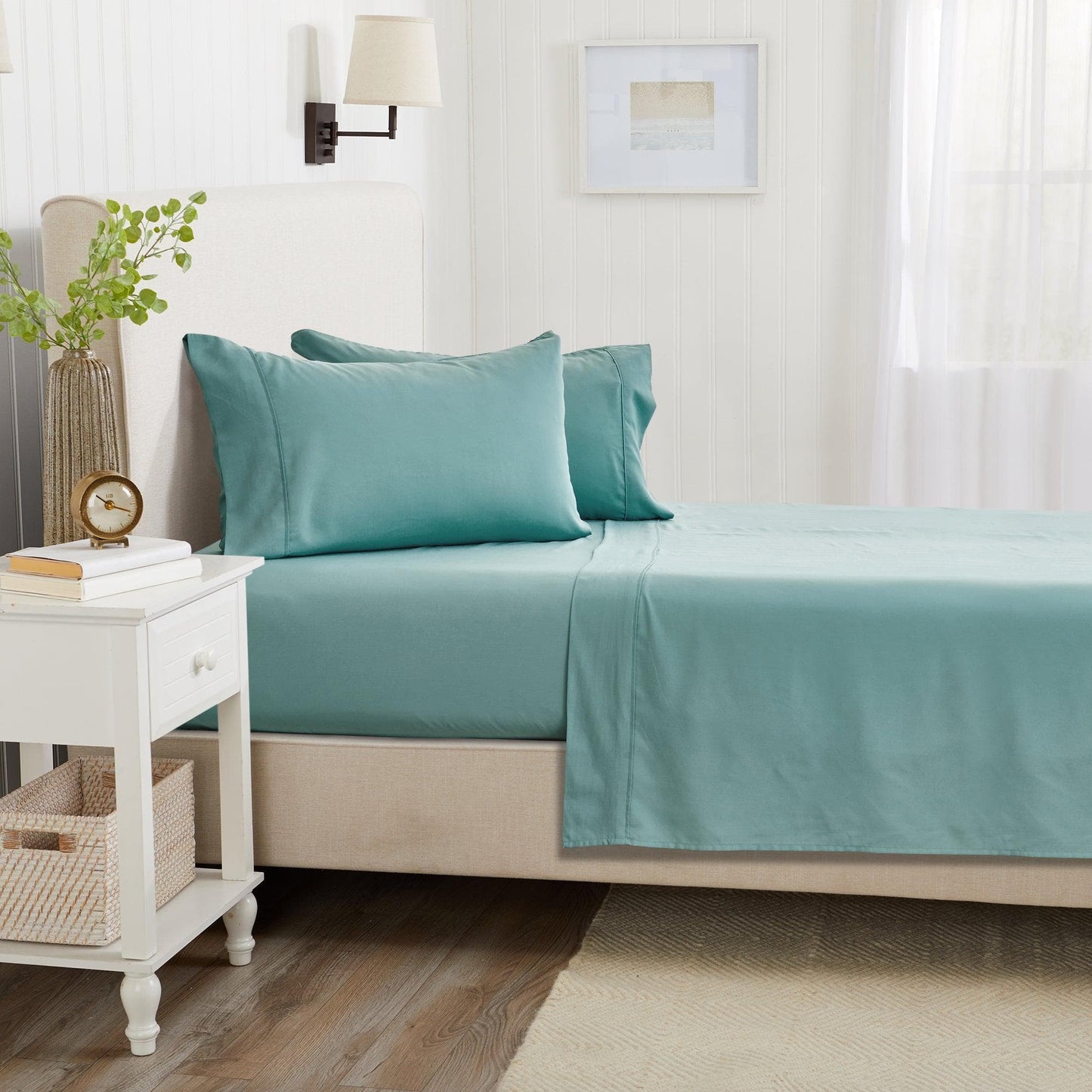 Jordyn Collection 4 Piece Rayon Derived From Bamboo Sheet Set Lightweight Breathable Wrinkle Resistant Easy Care