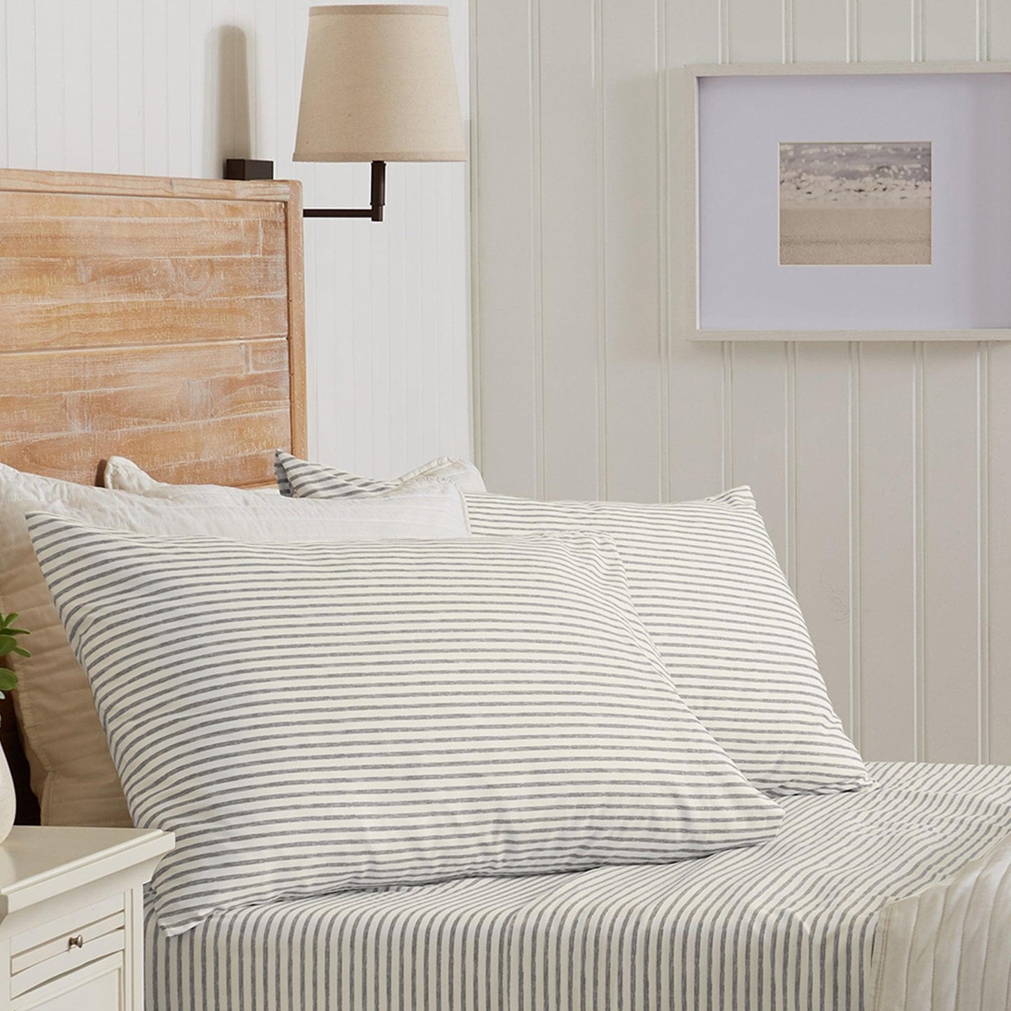 Evette Collection Striped Microfiber Sheet Set with Colorfast Stripes and Easy Care Comfort