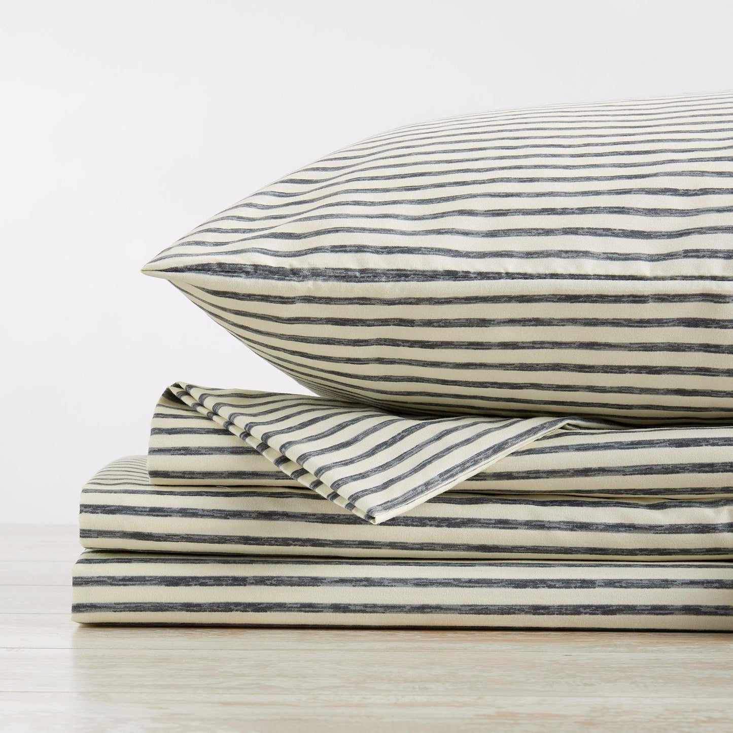Evette Collection Striped Microfiber Sheet Set with Colorfast Stripes and Easy Care Comfort