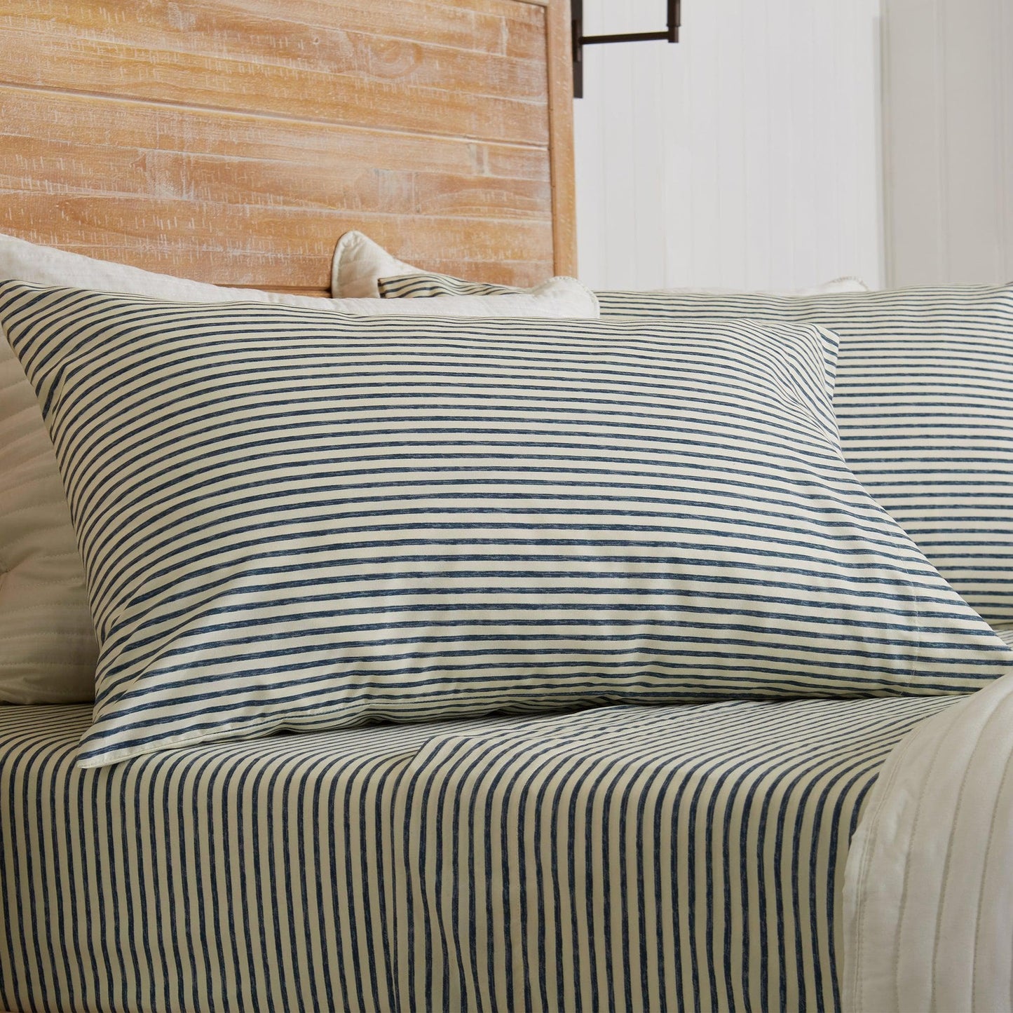 Evette Collection Striped Microfiber Sheet Set with Colorfast Stripes and Easy Care Comfort