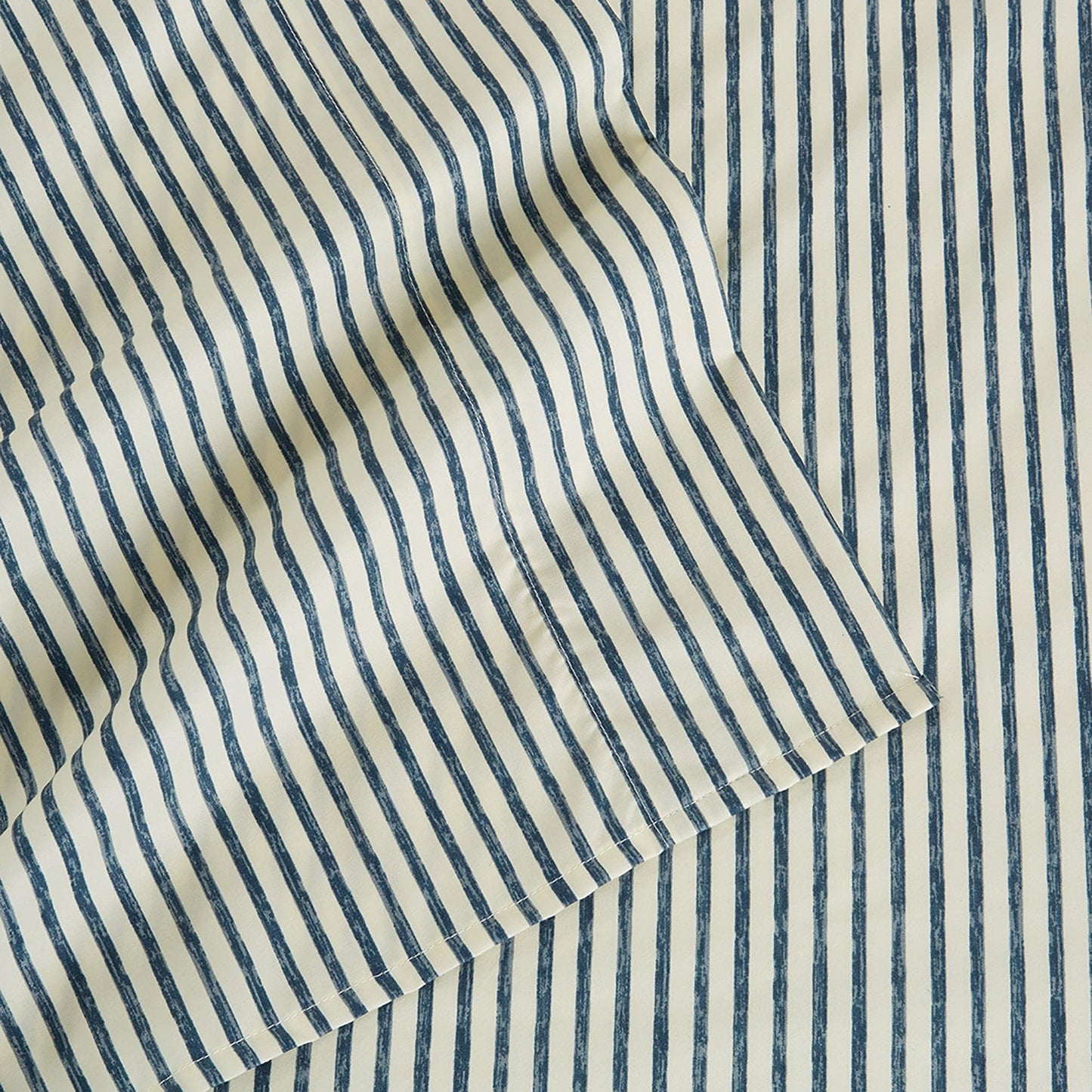 Evette Collection Striped Microfiber Sheet Set with Colorfast Stripes and Easy Care Comfort