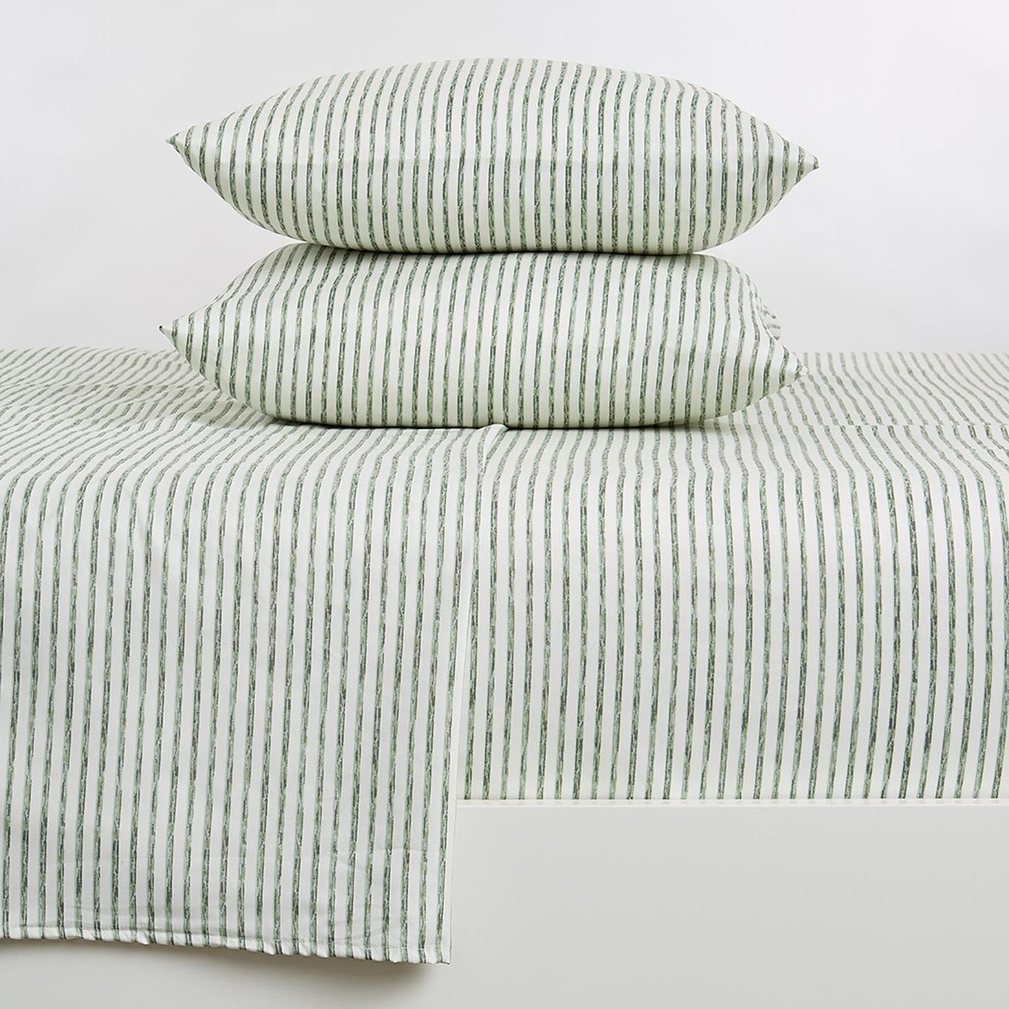 Evette Collection Striped Microfiber Sheet Set with Colorfast Stripes and Easy Care Comfort
