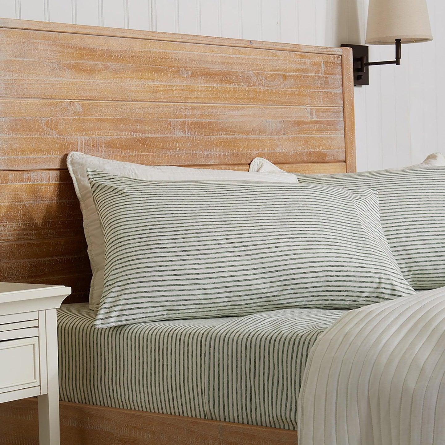 Evette Collection Striped Microfiber Sheet Set with Colorfast Stripes and Easy Care Comfort