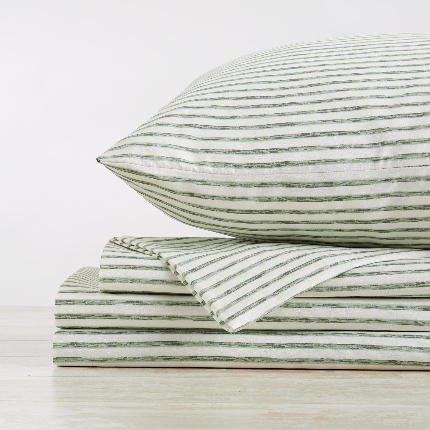 Evette Collection Striped Microfiber Sheet Set with Colorfast Stripes and Easy Care Comfort
