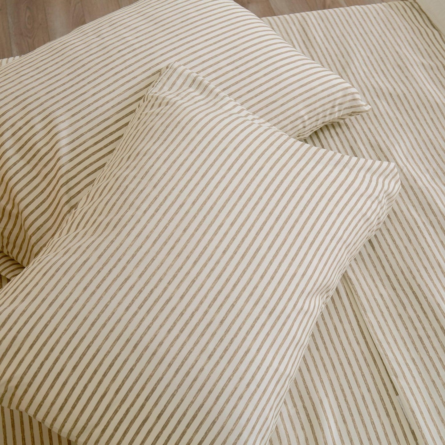 Evette Collection Striped Microfiber Sheet Set with Colorfast Stripes and Easy Care Comfort