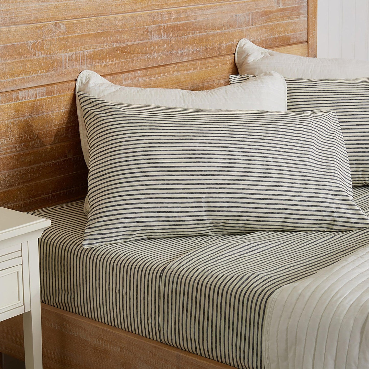 Evette Collection Striped Microfiber Sheet Set with Colorfast Stripes and Easy Care Comfort
