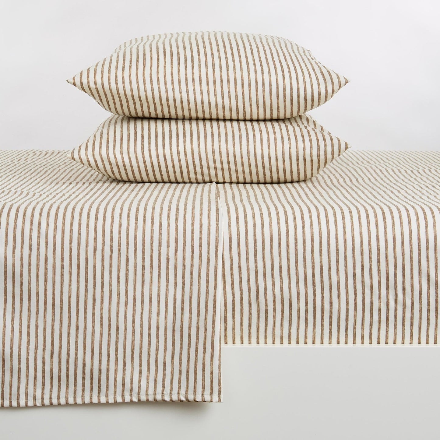 Evette Collection Striped Microfiber Sheet Set with Colorfast Stripes and Easy Care Comfort