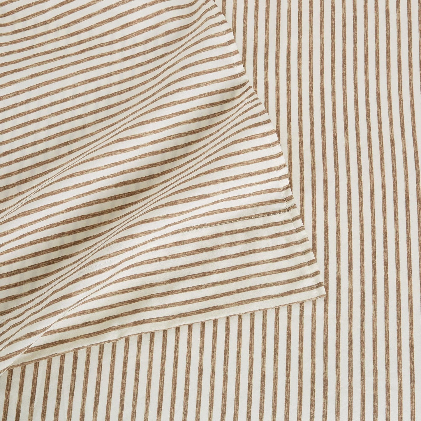 Evette Collection Striped Microfiber Sheet Set with Colorfast Stripes and Easy Care Comfort