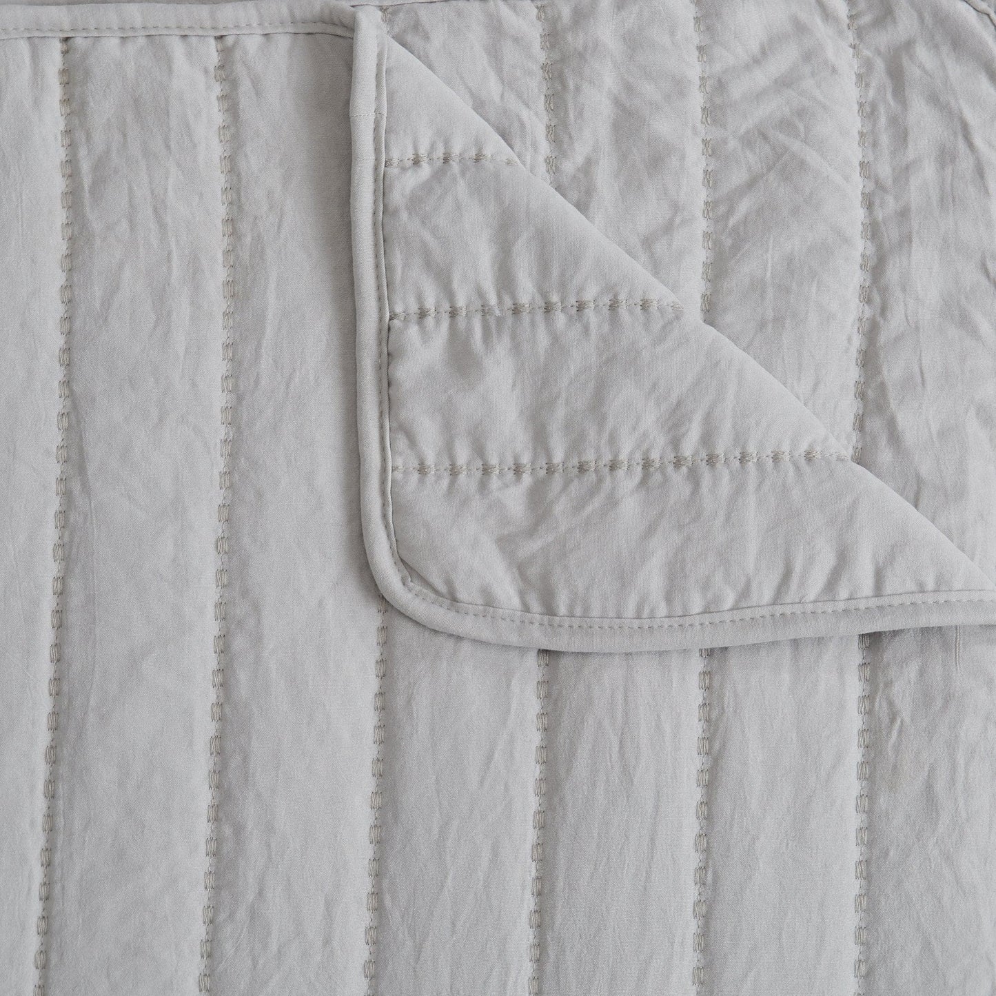 3 Piece Solid Striped Quilt From The Virginia Collection For Luxurious Breathable Bedroom Comfort