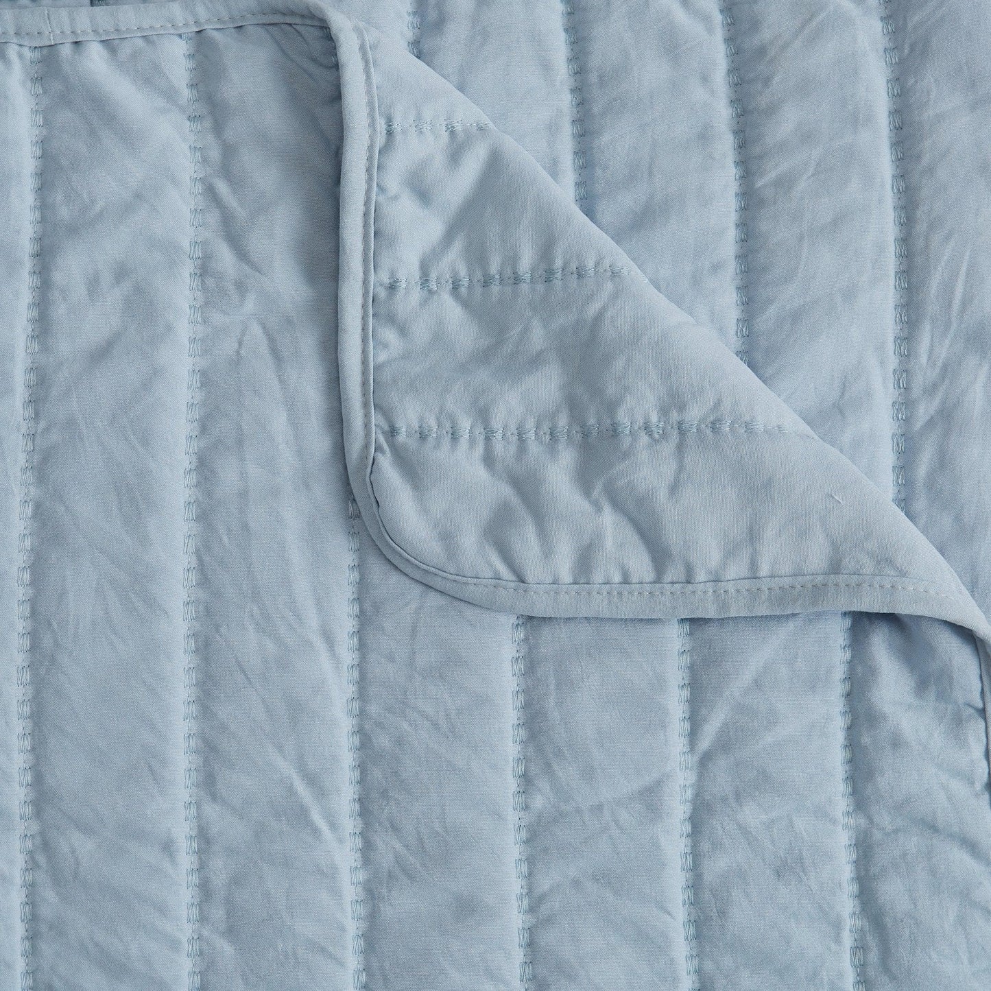 3 Piece Solid Striped Quilt From The Virginia Collection For Luxurious Breathable Bedroom Comfort