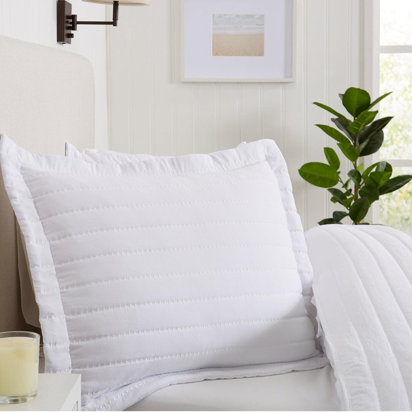 3 Piece Solid Striped Quilt From The Virginia Collection For Luxurious Breathable Bedroom Comfort