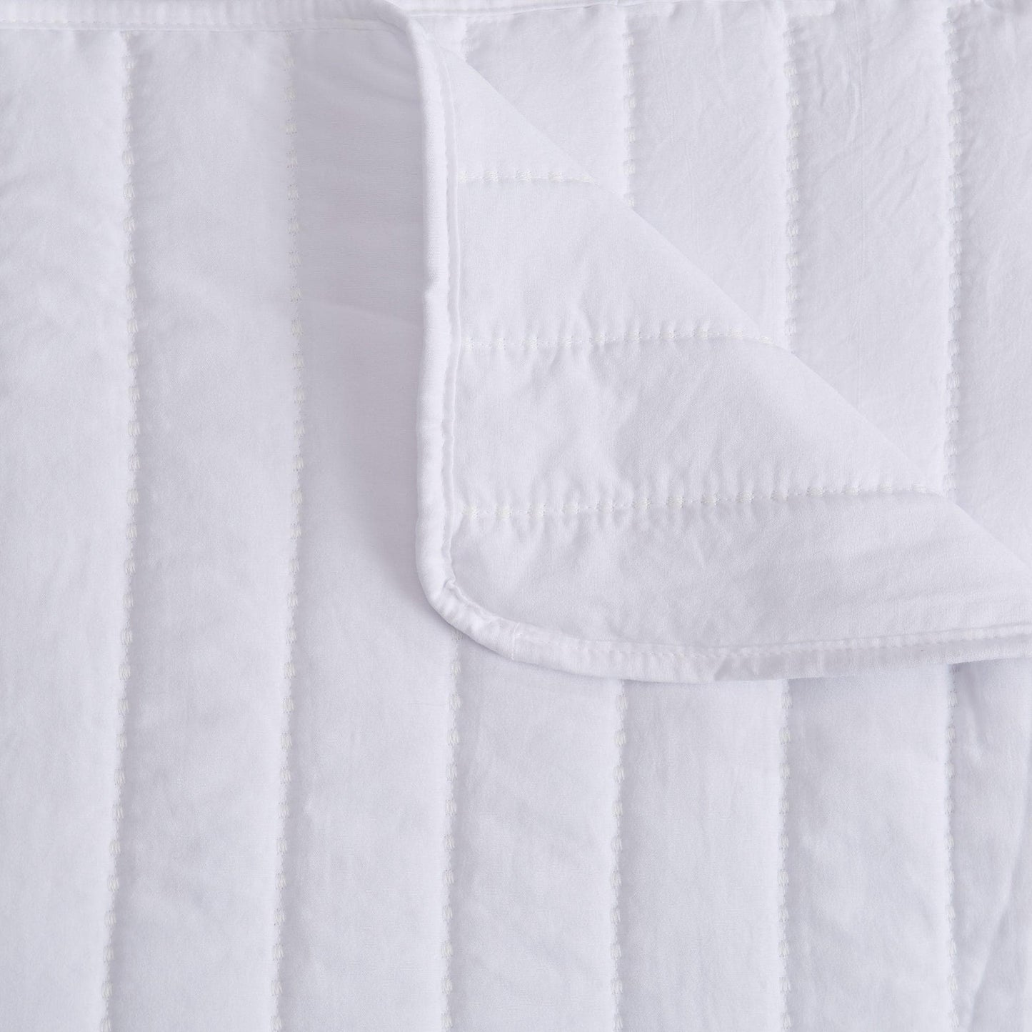 3 Piece Solid Striped Quilt From The Virginia Collection For Luxurious Breathable Bedroom Comfort