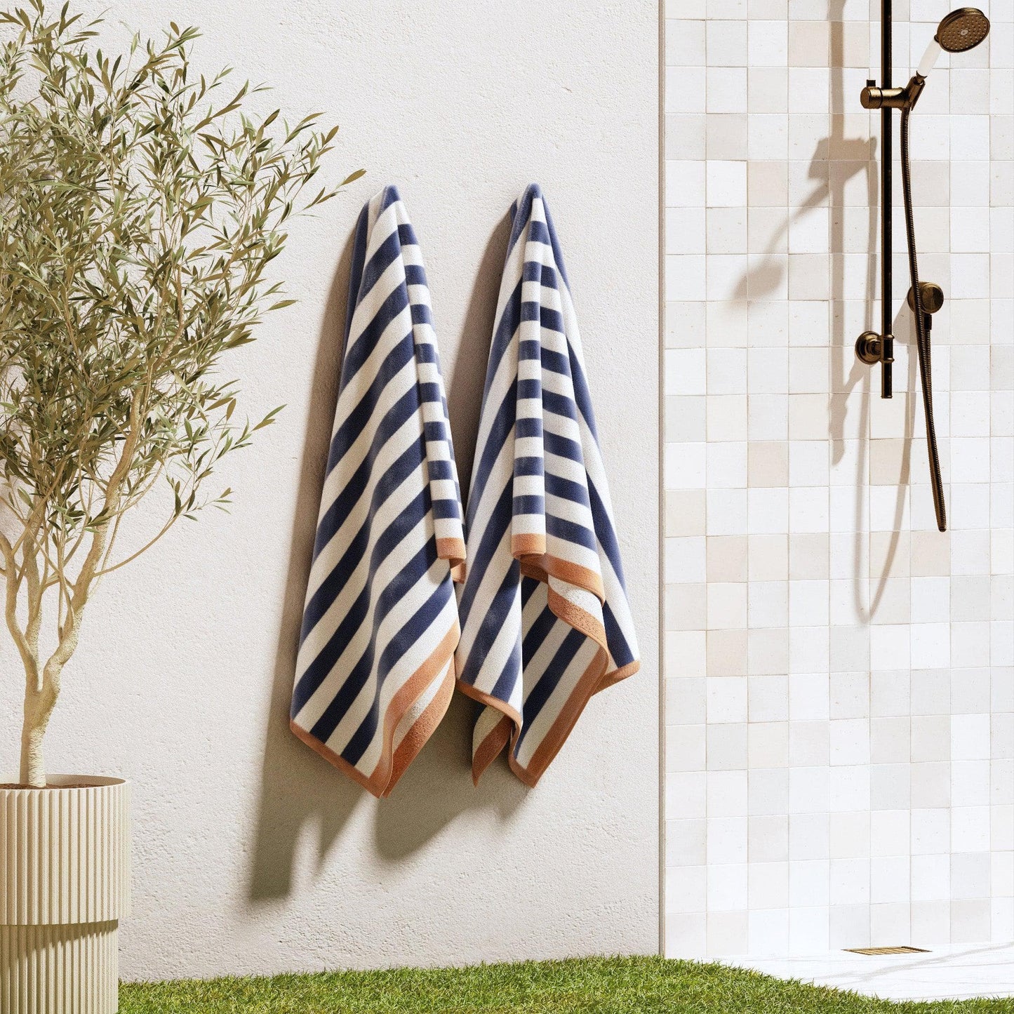 Oversized Striped Border Cabana Beach Towel - Santa Cruz
