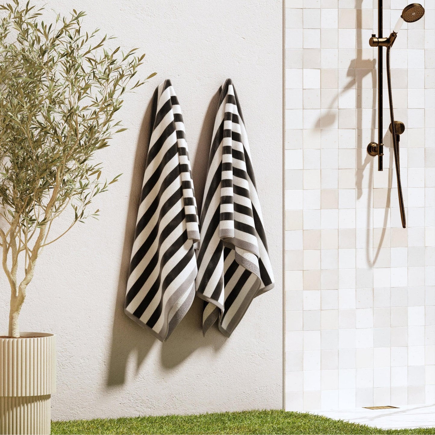 Oversized Striped Border Cabana Beach Towel - Santa Cruz
