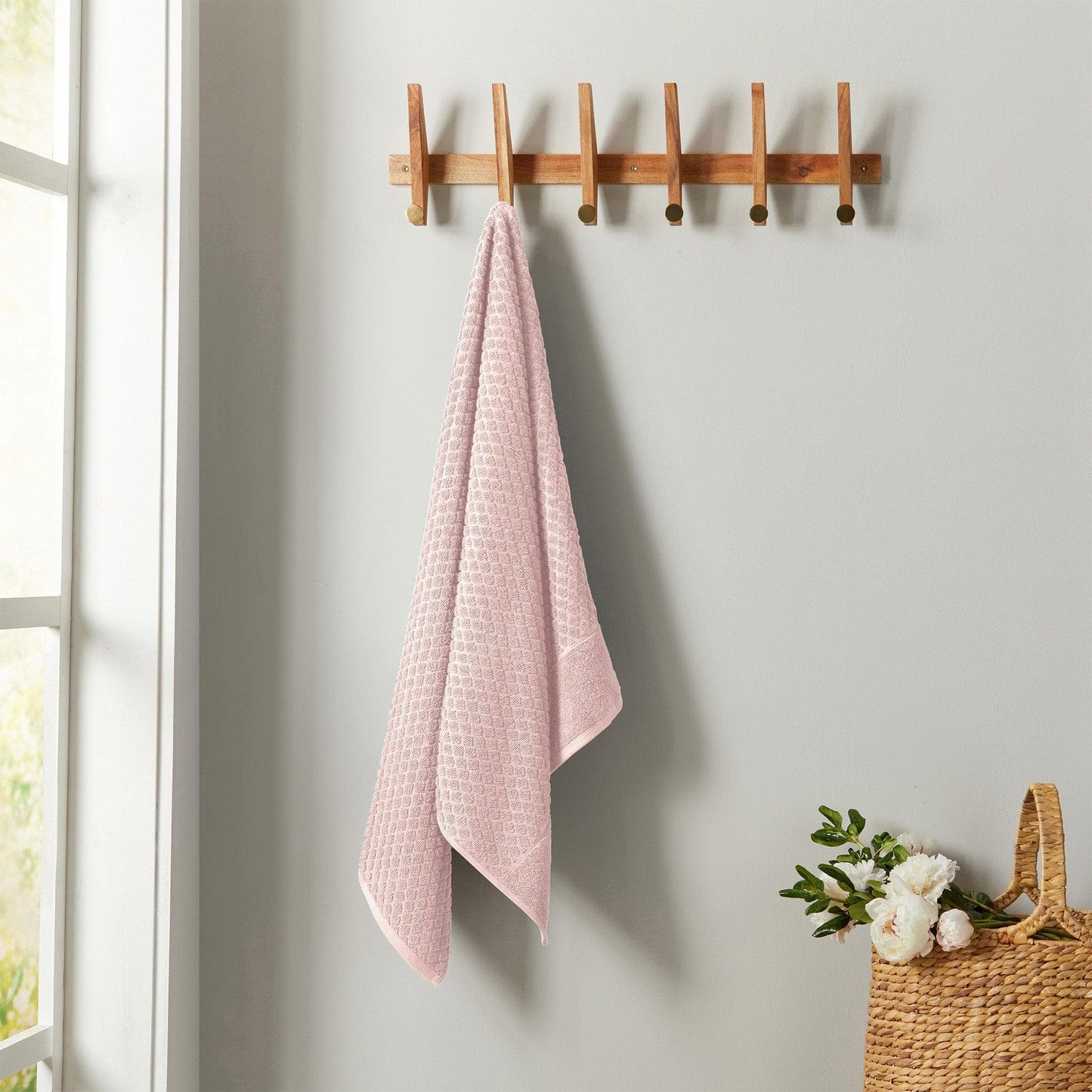 Cotton Diamond Waffle Weave Bath Towel Set Grayson Collection Low Twist Two Ply Towels For Everyday Luxury