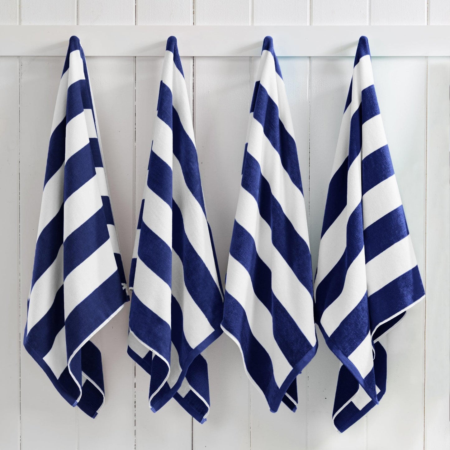 Oversized Cotton Velour Cabana Stripe Beach Towel Novia Collection Ultra Soft for Beach Poolside Camping