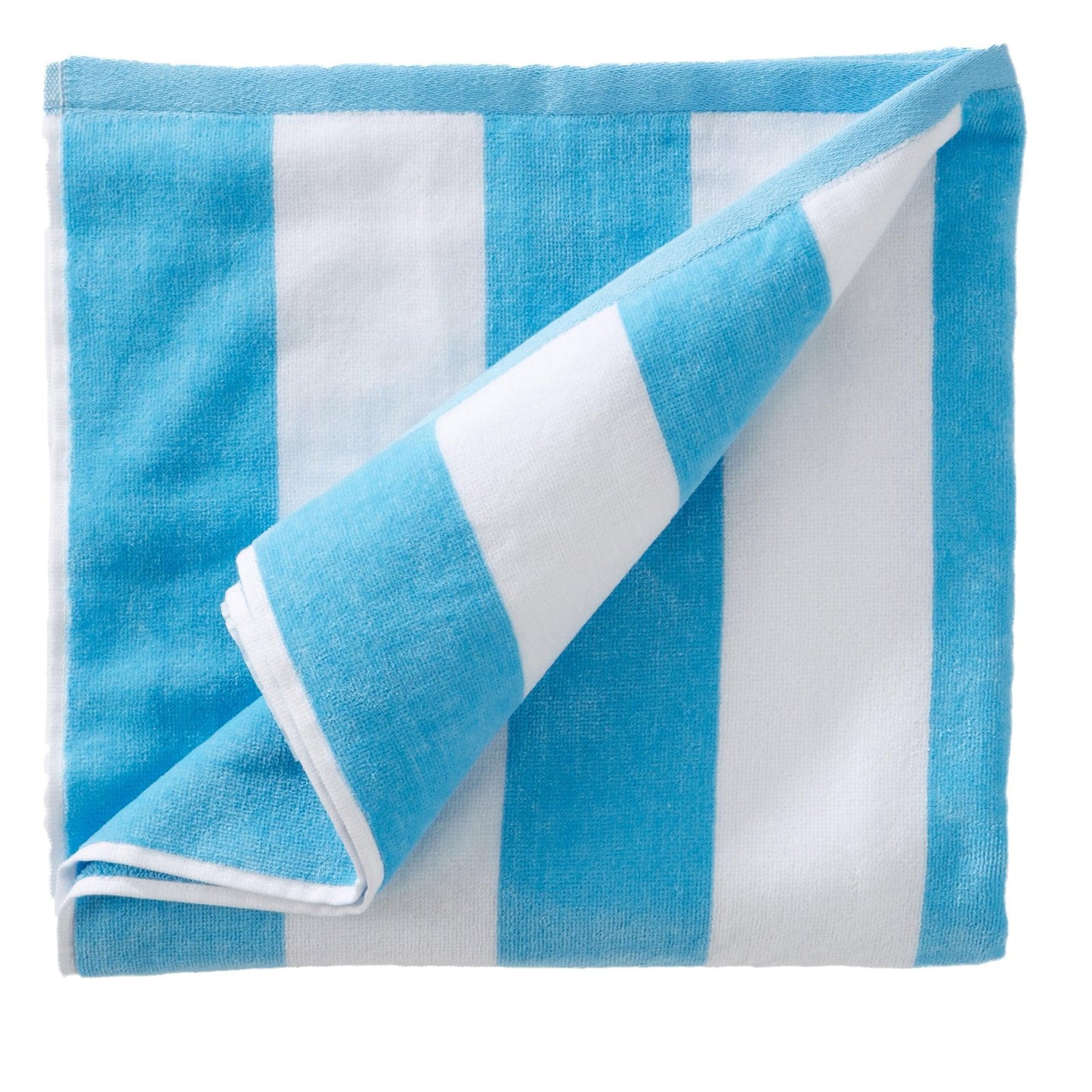 Oversized Cotton Velour Cabana Stripe Beach Towel Novia Collection Ultra Soft for Beach Poolside Camping